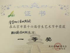 我校金帆民乐团在北京市学生艺术节中荣获演一等奖